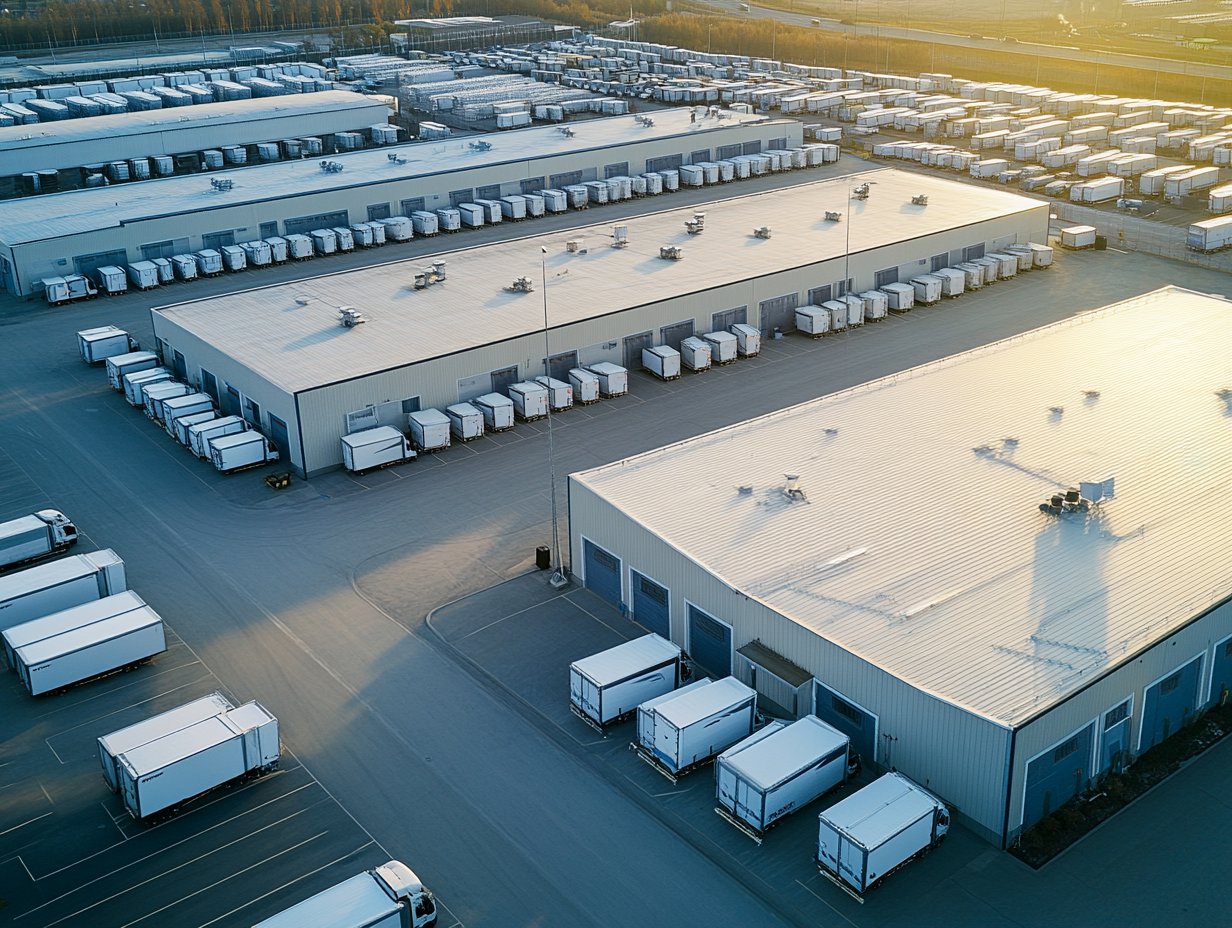 Aerial view of an infill industrial property